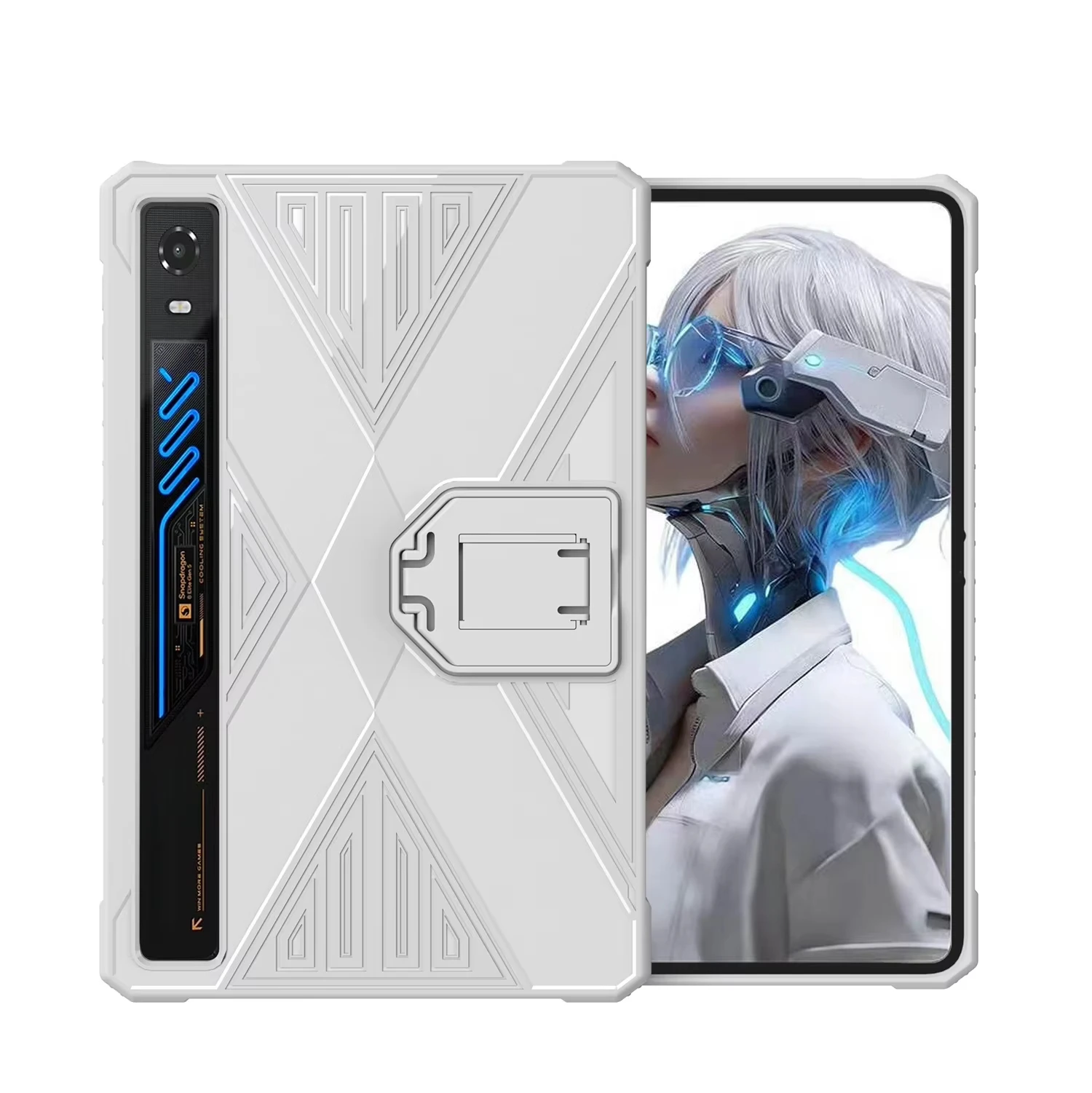 Enhanced Protective Soft Case with Bracket for Gaming Tablets - Shockproof Full Coverage TPU PC Case
