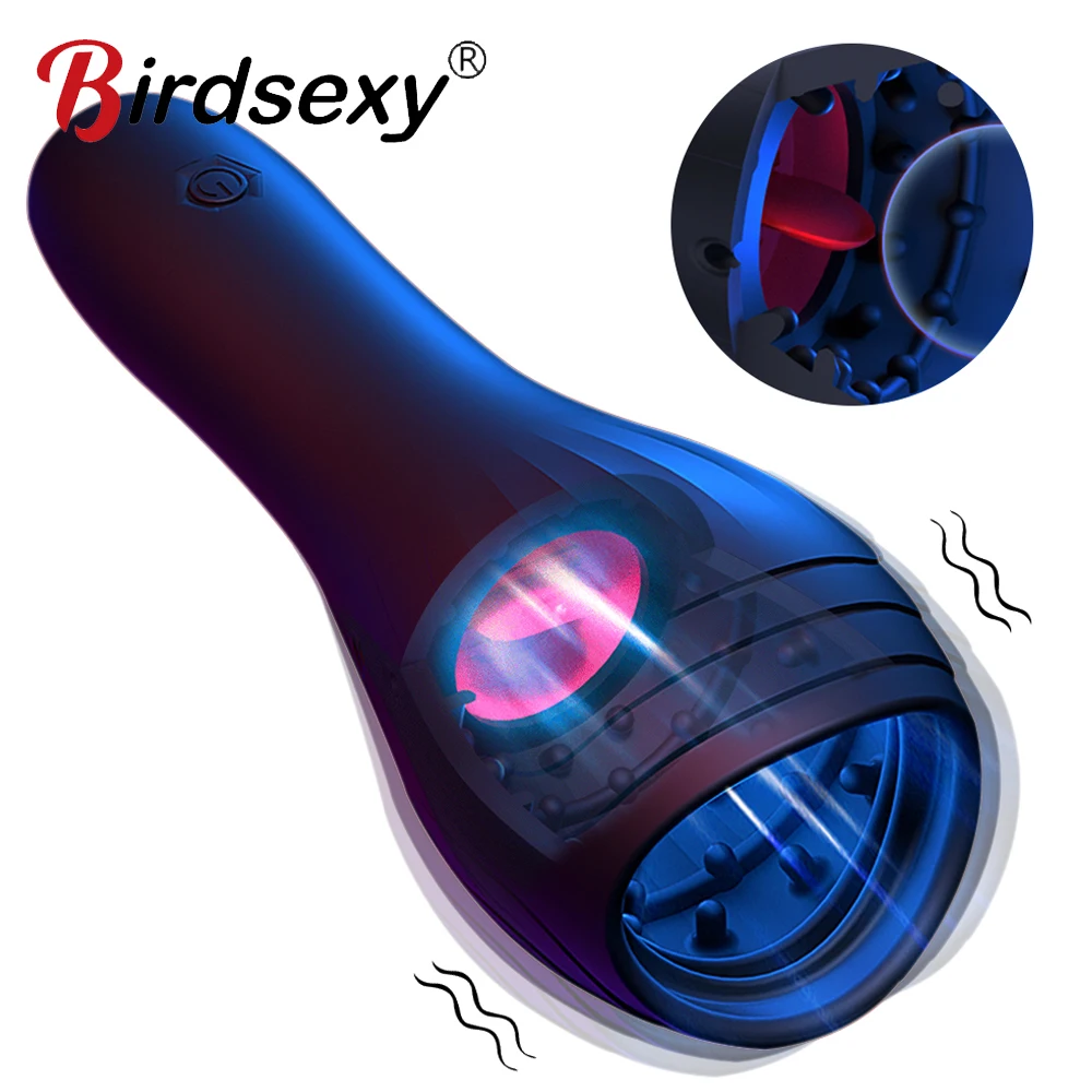 10 Modes Penis Delay Trainer Vibrator Male Masturbator Automatic Oral Climax Sex Glans Stimulate Massager Adult Sex Toys for Men