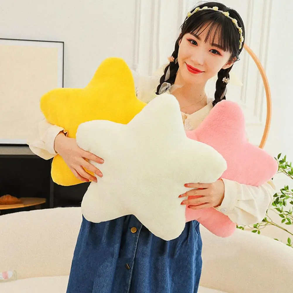 

White Star Pillow Soft Fluffy Star Pillow Cute Pentagram Shape Cushion for Sofa Bed Couch Decoration Pp Cotton for Girlfriend