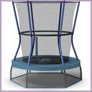 Mini Trampoline for Kids with Enclosure Net, 3-7 Years, 360° Handlebar, Space Theme