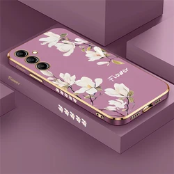 Charming Floral Plating Silicone Phone Case - Cute Painting Design - Samsung A81 (Purple - 676)