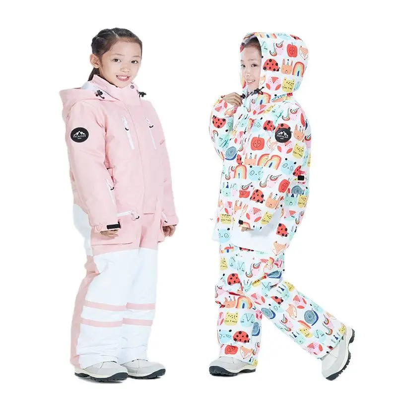 Children's Snowsuit Jumpsuit Ski Wear Snowboarding Clothing Windproof Waterproof Winter Outdoor Costumes For Boy's and Girl's