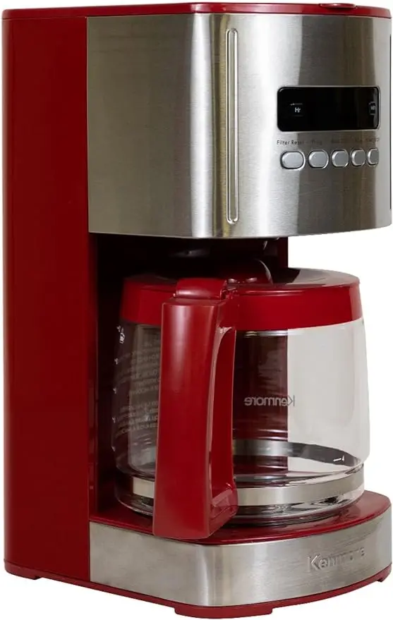 

Kenmore Coffee Maker 12 cup Drip Coffee Machine Programmable Aroma Control Glass Carafe Reusable Filter Timer Digital Display