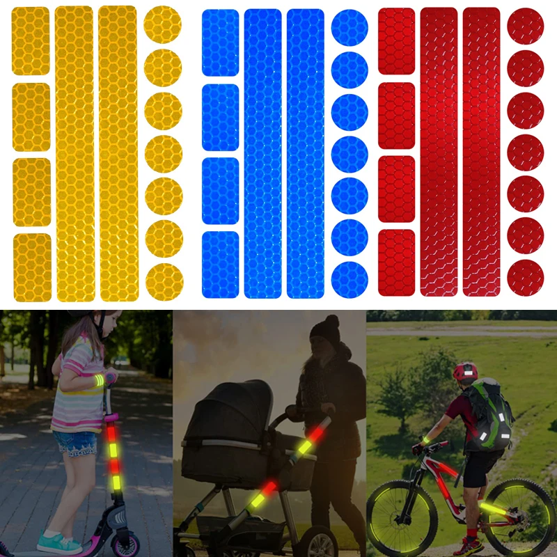 Bicycle Reflective Sticker Motorbike Night Warning Reflector Film Cycling Decal Tape Bike Accessories