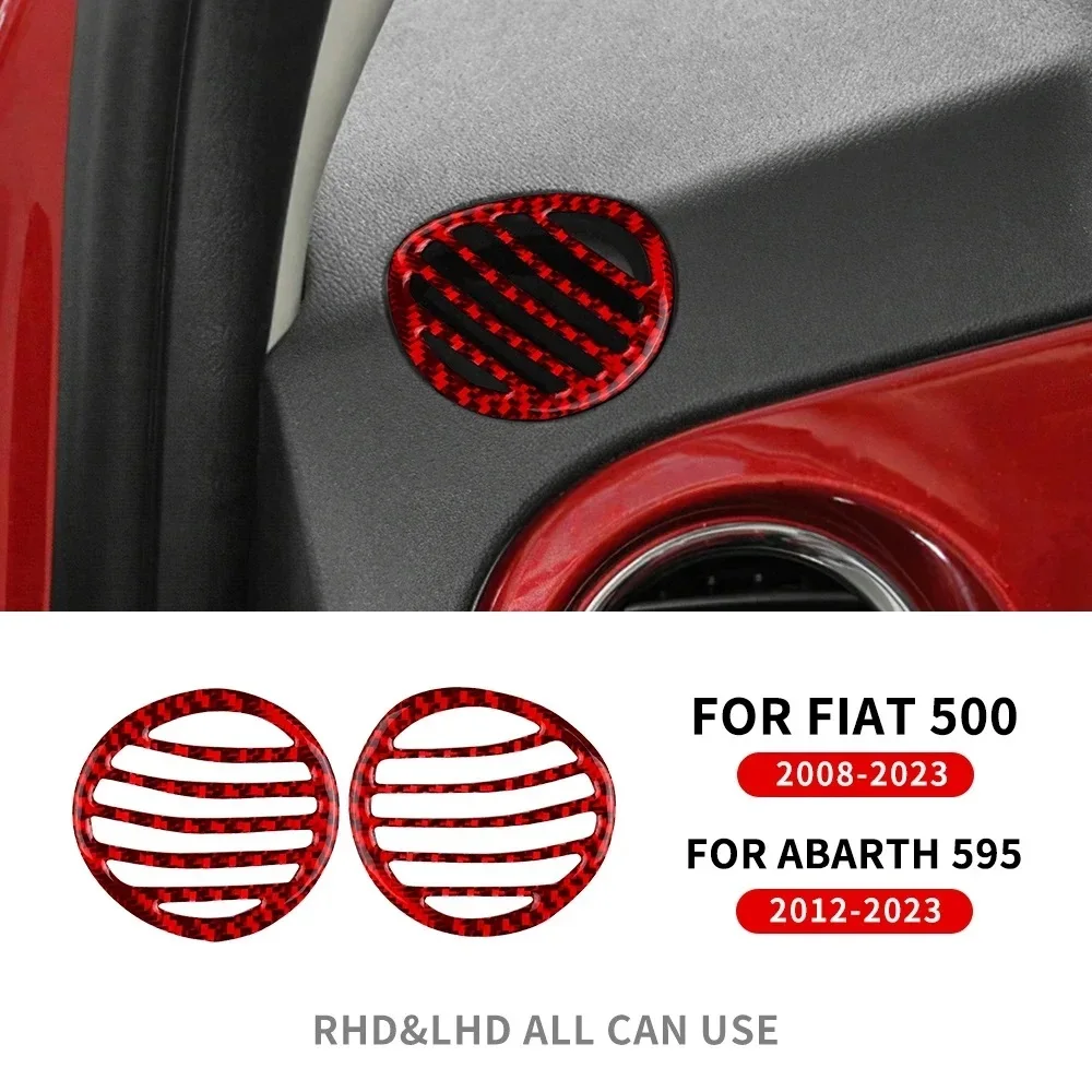 Accessori Interni Interni Auto Duro Adesivo In Fibra Di Carbonio Per Fiat 500 Per Abarth 595 2008-2013 2014 2015 2016 2017 2018 2019 2020 2021 2022 2023 Decorazione Interna (Size : Bottom Red