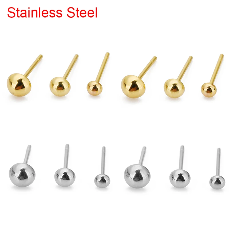 

30pcs Hypoallergenic Stainless Steel Earrings Hooks Bulk Anti Allergy 3mm 4mm 5mm Earring Clasps For Jewelry Supplies Findings