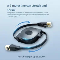 สายเคเบิลเครือข่ายกิกะบิตแบบพกพา แบบพับเก็บได้ แบบพกพา สายเคเบิลเครือข่ายคอมพิวเตอร์ประเภท 6 สำหรับการเดินทางในโรงแรม 4