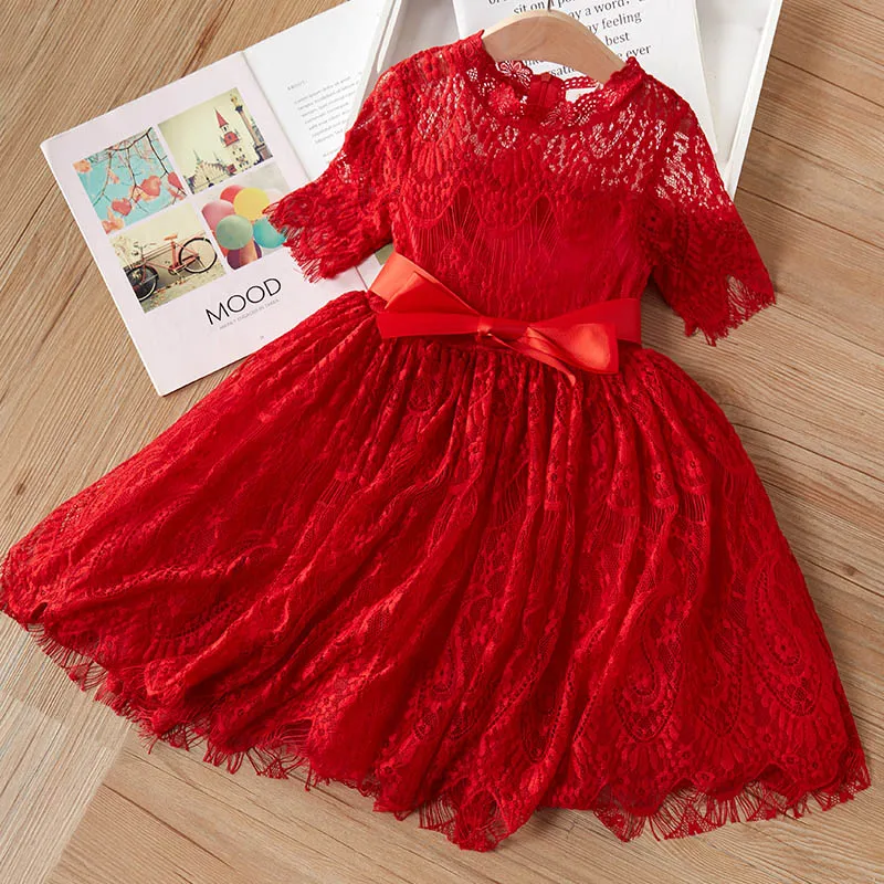 Urso líder meninas vestido 2023 novo verão malha meninas roupas rosa applique vestido de princesa crianças verão roupas do bebê meninas vestido