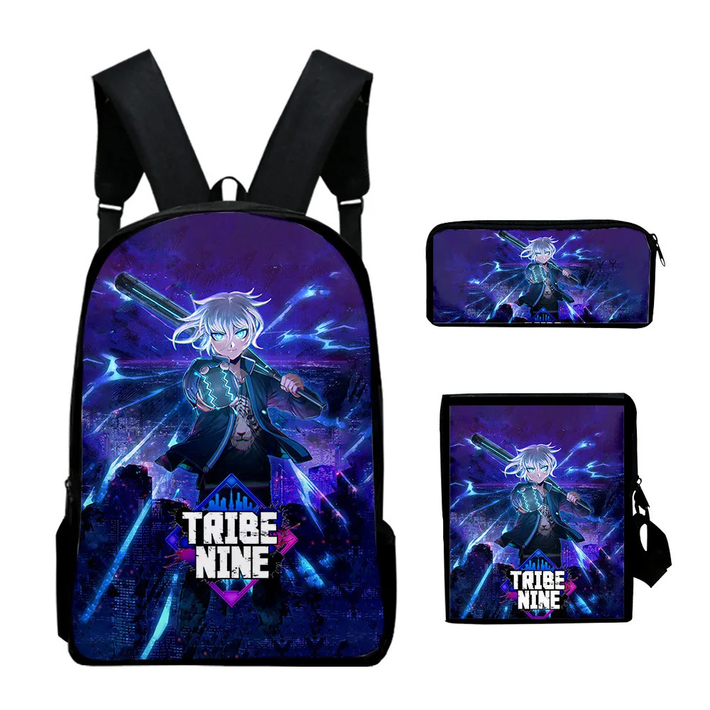 Popular Trendy Cute tribe nine 3D Print 3pcs/Set pupil School Bags Laptop Daypack Backpack Inclined shoulder bag Pencil Case