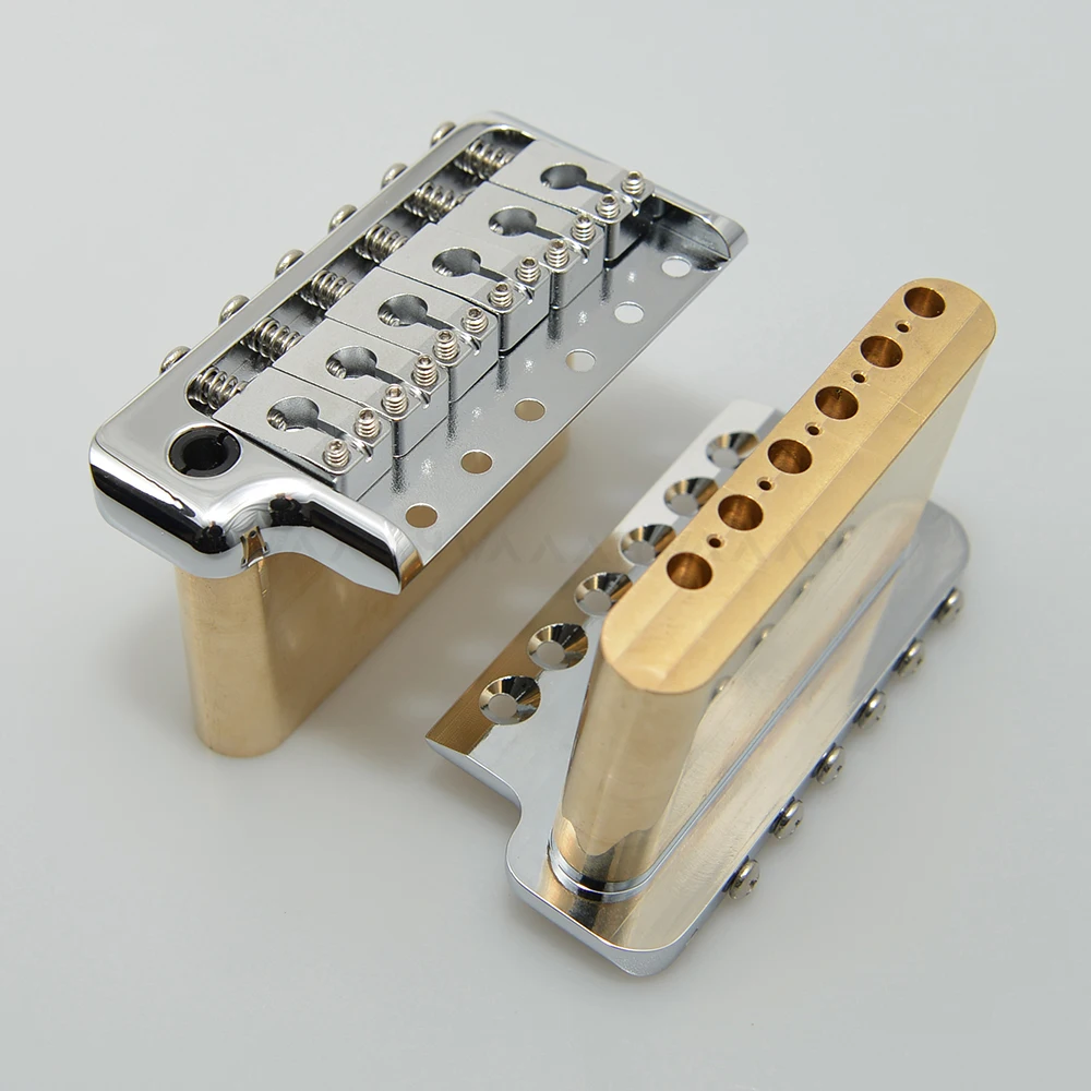 CNC Machined 52.5mm Brass 6 Screws Guitar Tremolo Bridge for PRS Style Knife Edge for ST Guitar Style Electric guitar bridge