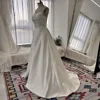 Mryarce 2024 Simple Classic Wedding Dresses With Slit Strapless Luxury Satin A Line Bridal Gowns With Pockets 6