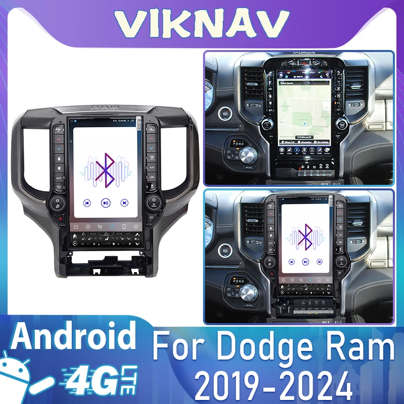 

Автомобильный GPS-навигатор на Android для Dodge Ram 2019-2024, беспроводной автомобильный мультимедийный плеер с вертикальным экраном, 128 ГБ