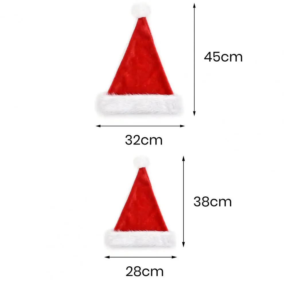 Christmas Hats New Year Thick Plush Hat Pompom Adults Kids Whole Family Festive Red White Xmas Santa Claus Gifts Warm Winter Cap