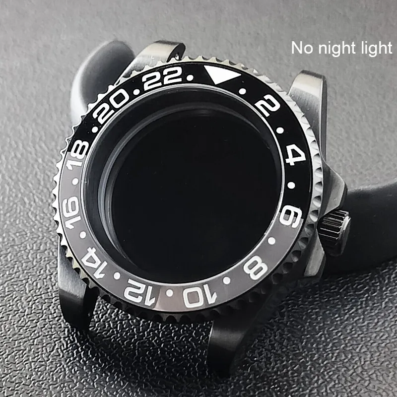 40MM Sapphire Glass GMT Bidirectional Rotation Watch Case with Accessories