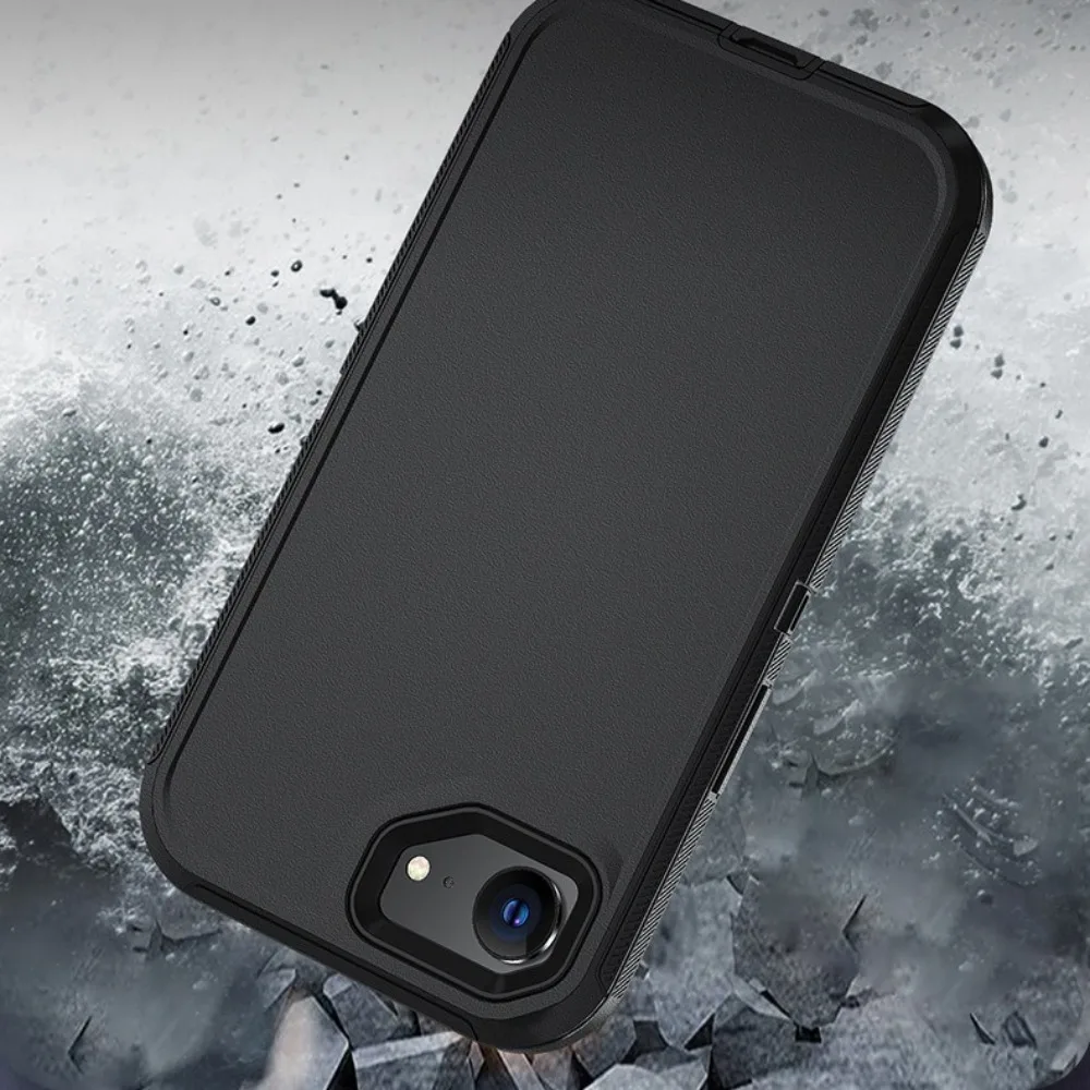 Triple-Layer Rugged Shockproof Armor Case with Belt Clip