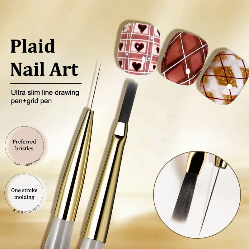Pennello per Nail Art, Penna per Linee Acriliche, Strisce, Griglie, Fiori, Farfalle, Pennelli per Acquerello, Gel UV, Design Fai-da-Te per Manicure