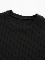 Autumn and winter style large size contrast color stitching long skirt round neck long sleeves slimming and elegant dress - Image 4