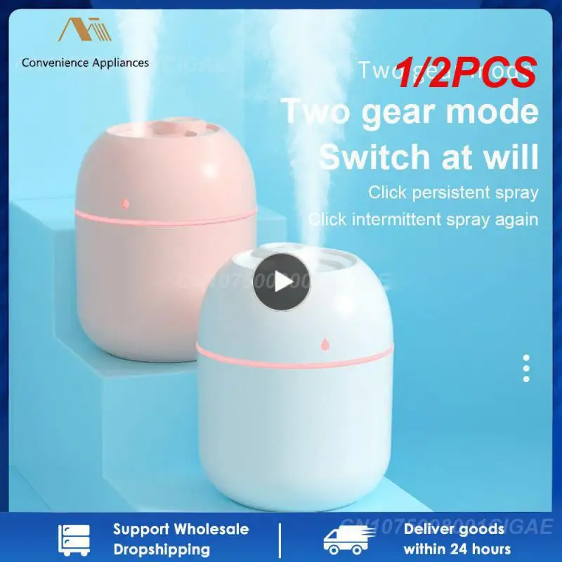 

1/2PCS Portable Air Humidifier USB Desktop Ambient Humidifier Indoor Air Atomization Humidifiers Diffuer Mute Spray