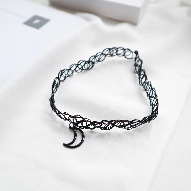 1PC Fashion Choker Necklace Black Clavicle Tattoo Chain Star