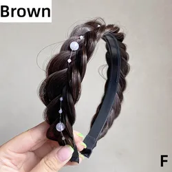Bohemian Twist Braided Headband for Women - Synthetic Fashion Hair Accessory (F Brown)