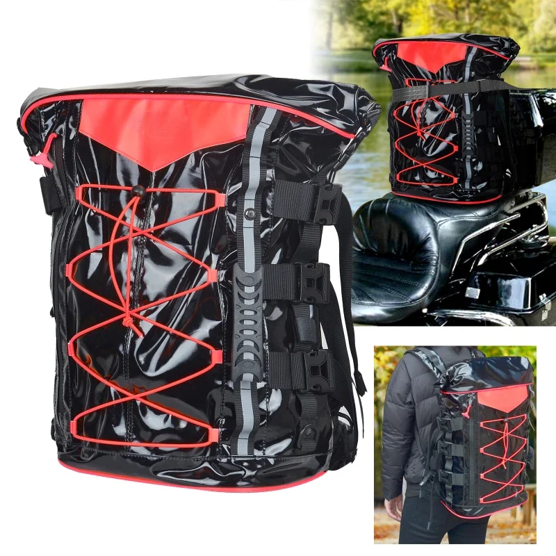

Сумка Sissybar для хранения на мотоцикле 40-65 л, мужской рюкзак для езды на велосипеде, расширяющийся водонепроницаемый, на спинку сиденья