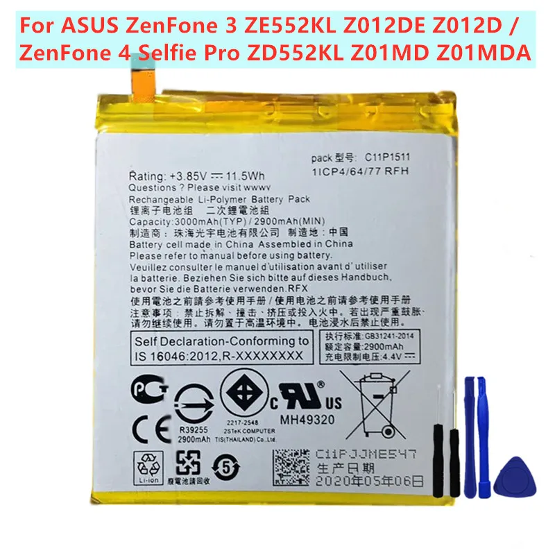 ASUS - Asus Zenfone LASER 3 ZE552KL 64G新品バッテリー New High Quality C11P1511 3000mAh Battery For ASUS ZenFone 3