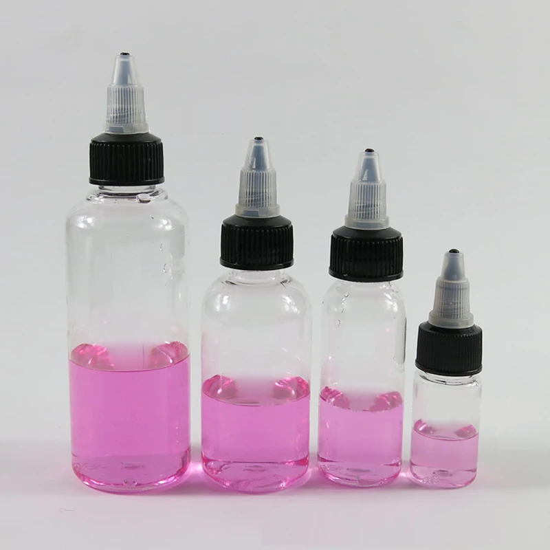 

5pcs 30ml 60ml 100ml 120ml Plastic PET E juice Liquid Vape Oil Dropper Bottles Twist Top Cap Tattoo Pigment Ink Gel Containers