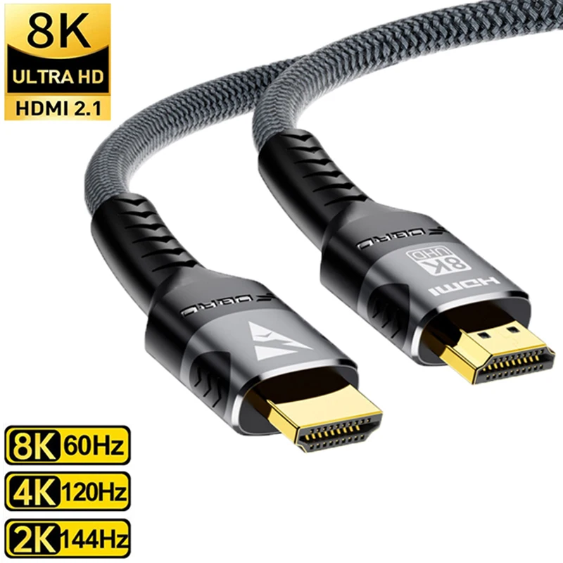 Cavo 8K Compatibile Hdmi 8K 60Hz Hdmi 2.1 Cavo 4K 120Hz 48Gbps Cavo Intrecciato Earc Hdr Vrr Per Ps5 Hdtv Hdmi 2.0 Switcher Box