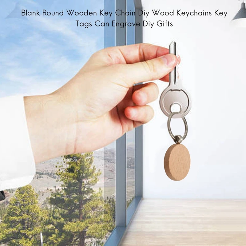 70PCS Wood Keychain Blanks, Unfinished Round Wood Key Tag, Wood Engraving Blanks  Key Chain For DIY Crafts-Round - AliExpress