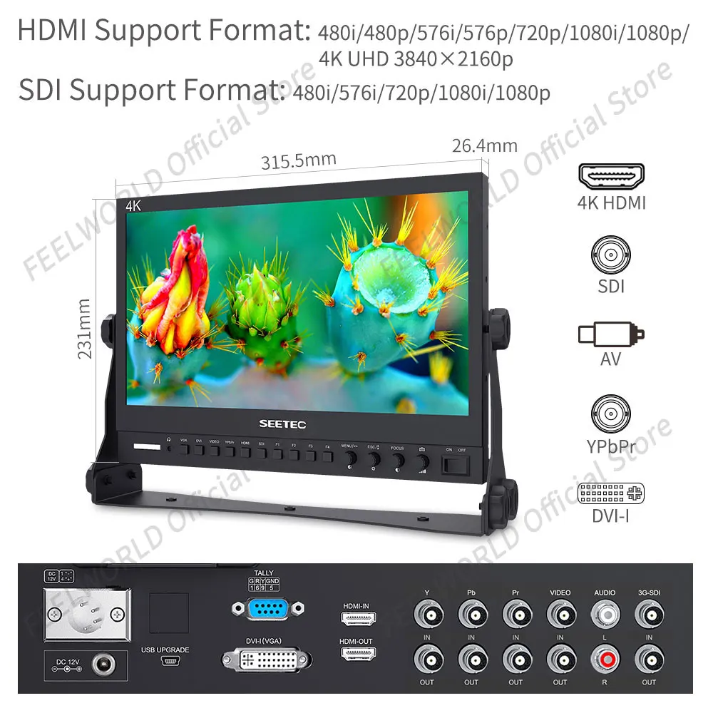 Seetec-オリジナルのP133-9HSDインチips,3g-sdi,4k133-9hsd-192