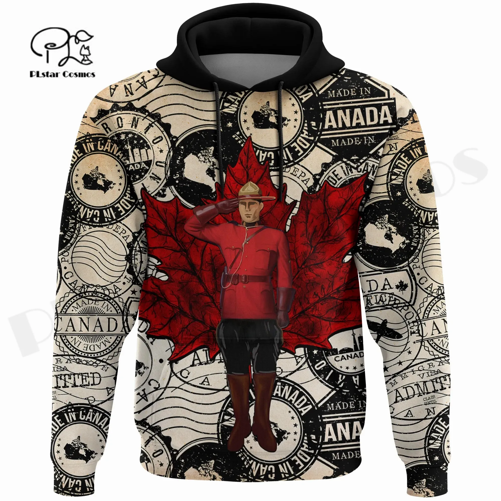 

PLstarCosmos 3Dprint Newest Proud Canada Flag Royal Map Leaf Streetwear Harajuku Causal Unique Unisex Hoodies/Sweatshirt/Zip Q-5