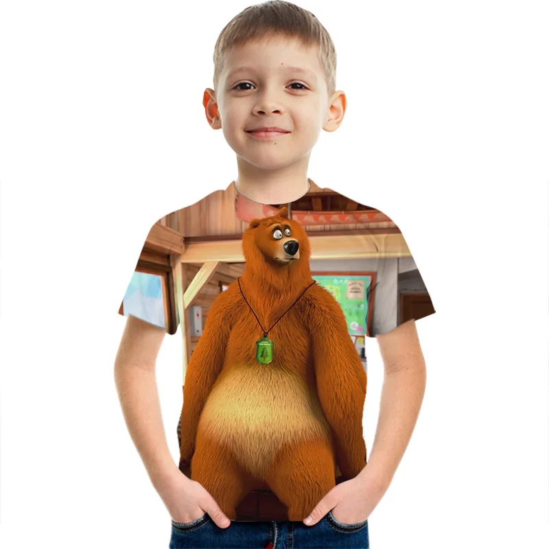 t shirt boy or girl	 Summer Baby Boys Funny Clothes Sunlight Grizzy Bear 3D Print Top Baby Boys Girl Teen Christmas Lemmings Tshirt Camisetas Tops t-shirt kid dress	