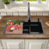 Stainless Steel Kitchen Sink Nano Coating Sink Full Set Thickened Large Single Sink w/Pull-out Faucet Basin KnifeKitchen Washing 4