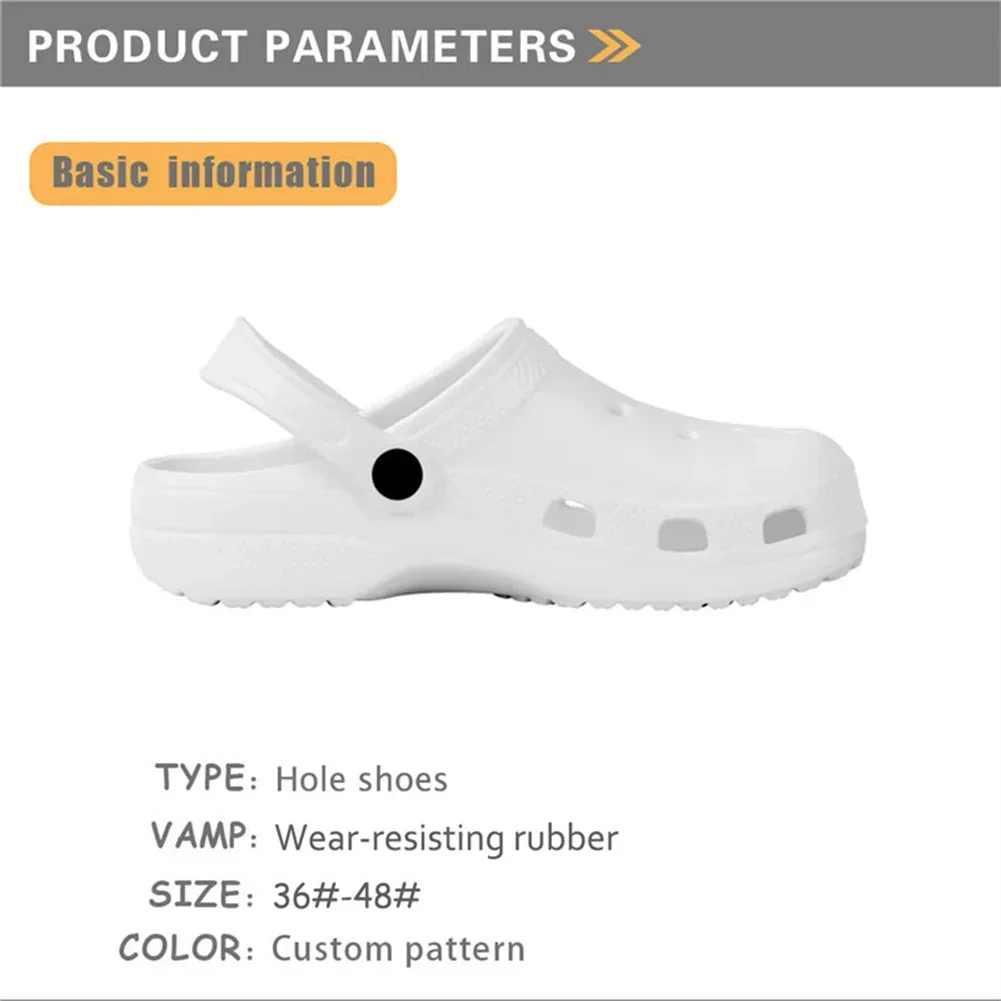 Custom Women Sandals Hole Shoes Couples Beach Shoes Light Sandals Home Slippers DIY Personalise Summer Wading Sneaker For Men