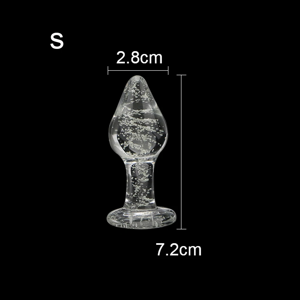 IKOKY Luminous Glass Butt Plug Anal Plug Toys for Adults Erotic Toys Crystal Jewelry Anal Beads Sex Shop No Vibration