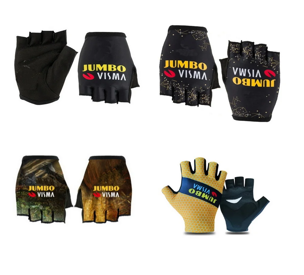 

JUMBO TEAM One Pair Sports Half Finger Cycling Jersey Gloves MTB Road Mountain Bike Bicycle Gel Gloves