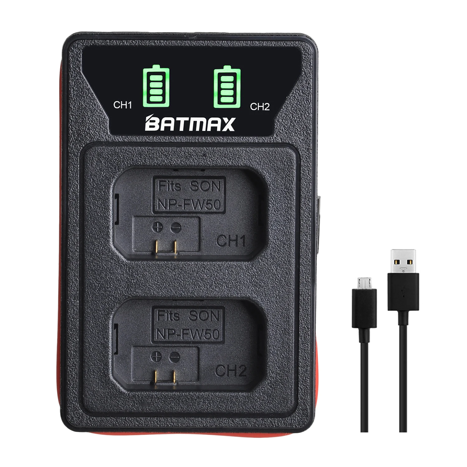

NP-FW50 NPFW50 LED USB Dual Charger With USB Cable&Type C Port For Sony A3000 A5000 A5100 A6000 A33 A55 A7R ENX6 ENX5 ENX75T