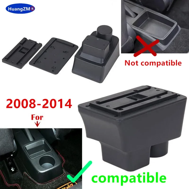 Skoda FABIA 팔걸이 박스 Skoda Fabia II 2008-2014 자동차 팔걸이 중앙 수납 박스 USB가 포함된 개조형 자동차 액세서리