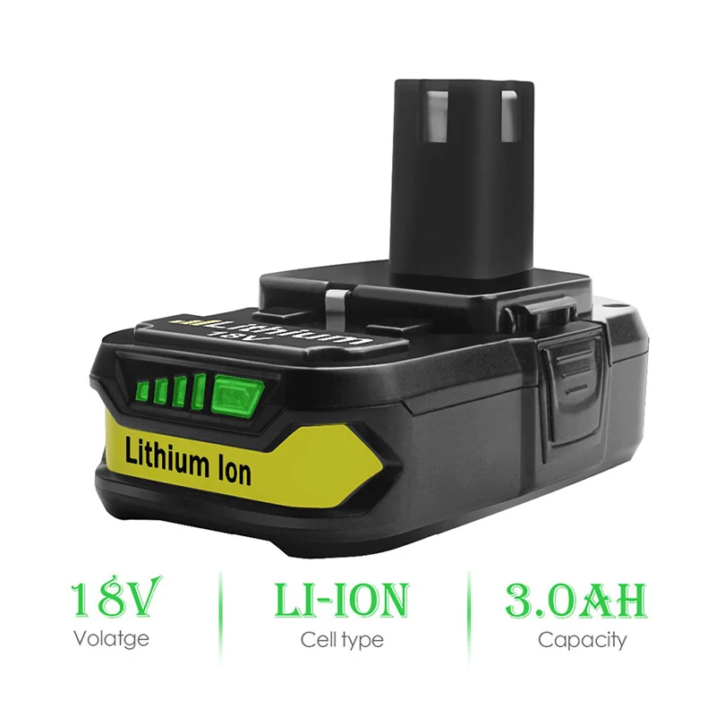 

18V 3000mAh P108 Tools Battery Replacement for Ryobi P104 P105 P102 P103 P107 Cordless Lithium Li-ion Rechargeable Batteries