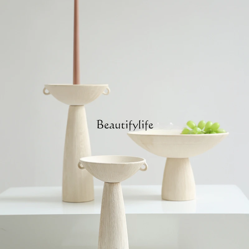 

Nordic Minimalist French Modern Porcelain Candlestick Fruit Plate Decoration Romantic Dining-Table Decoration