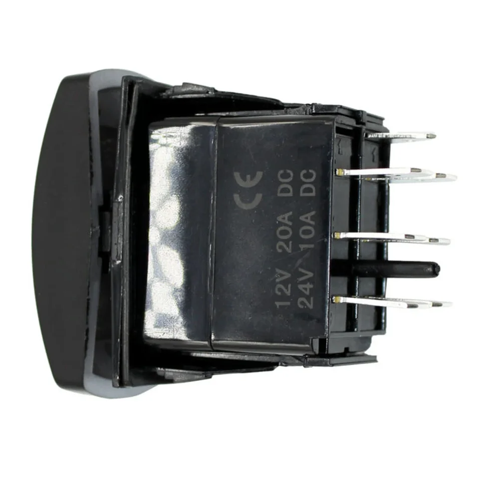 Interruttore A Bilanciere LED Per Verricello, 7 Pin Momentaneo, 12V/24V, Con Luce Blu, Per UTV E Barca