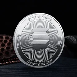 Silver and Gold Plated Commemorative Cryptocurrency Collectible Coin - Perfect Gift and Home Decor (Silvery)
