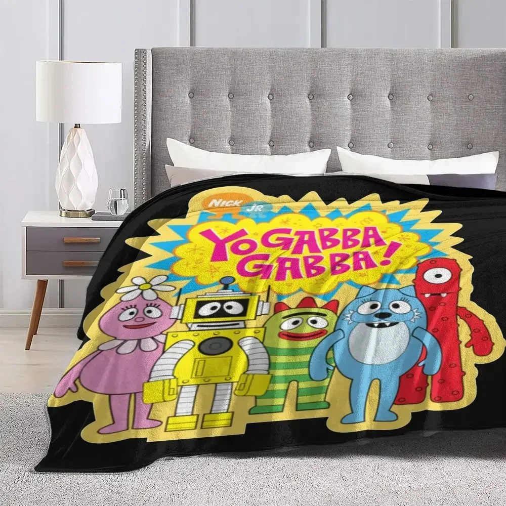 Description Picture 4 of itemYo Gabba Gabba Cartoon Blanket Flannel Funny Warm Throw Blanket for Bedspread Spring Autumn blankets for beds  picnic blanket