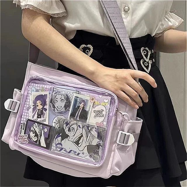 Affichage de carte postale transparente de style japonais pour femmes, badge lancé, décoration de bricolage, sac à bandoulière, fourre-tout Anime Expo aq, Itabag, nouveau 1