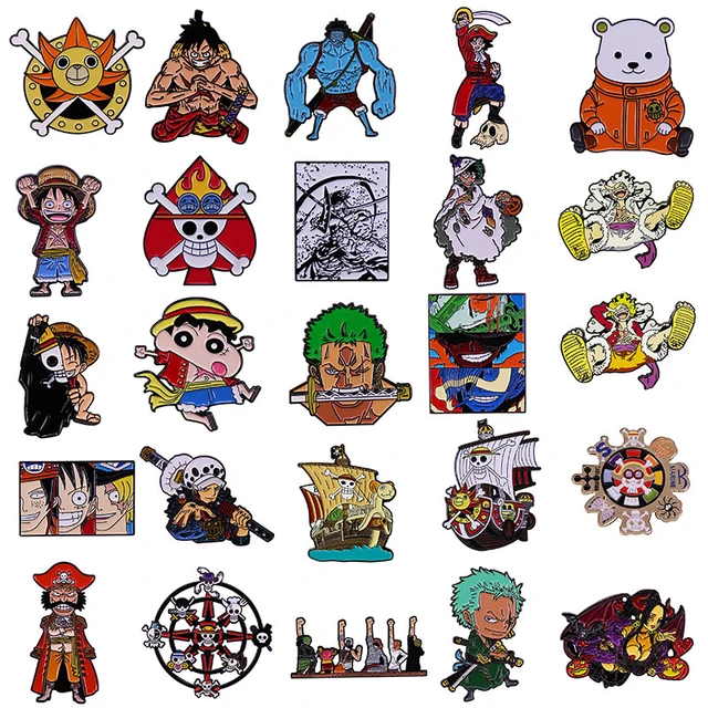 Japan Anime One Piece Series Enamel Pins Collect Piece Monkey D Luffy Metal  Cartoon Brooch Backpack