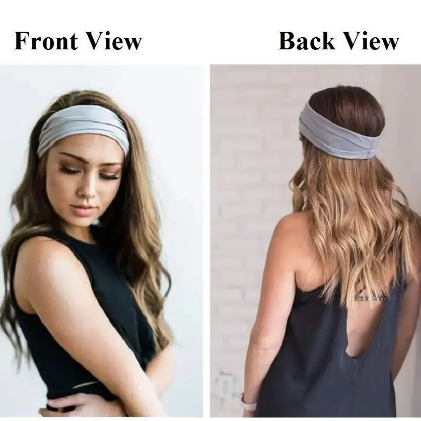 Lot De 4 Bandeaux Cheveux Extra Larges Pour Femme - Style Boho Avec Nœud Rétro - Anti-dérapant Pour Sport Ou Quotidien