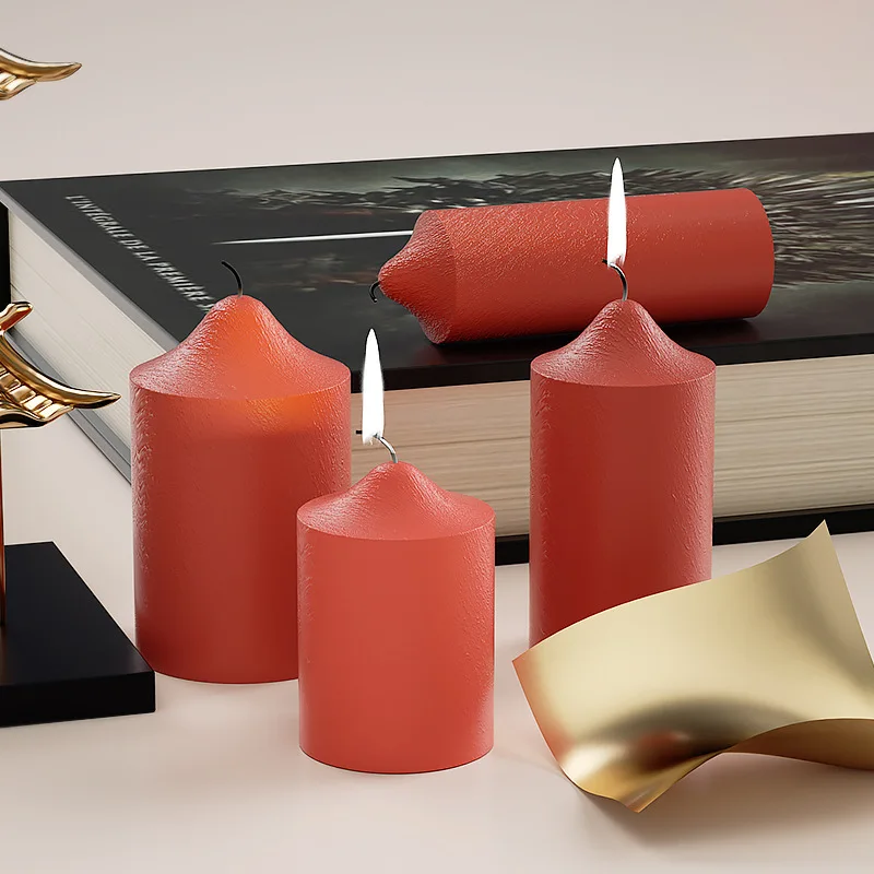 3D Cylinder Silicone Candle Mold DIY Handmade Vertebral Body Making Plaster Epoxy Resin Craft Molds for Wedding Home Decoration