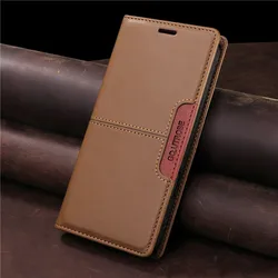 Luxury Leather Flip Phone Case with Magnetic Wallet and Enhanced Protection for Redmi Note 12S (Brown)