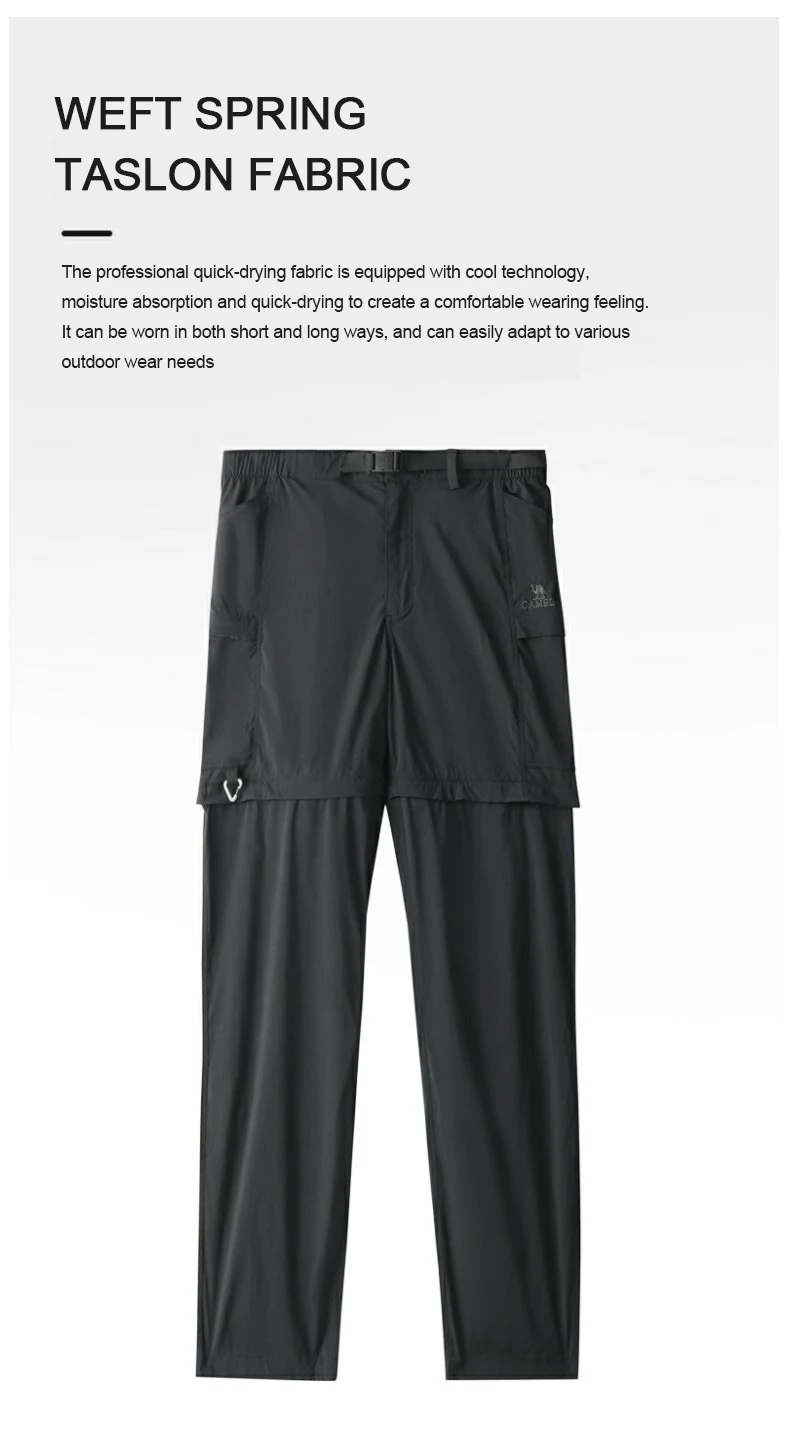 Description Picture 2 of itemGOLDEN CAMEL Hiking Pants Outdoor Ice Sense Quick-drying Trousers Functional Pant for Men 2023 Detachable Short Two-wear Clothes