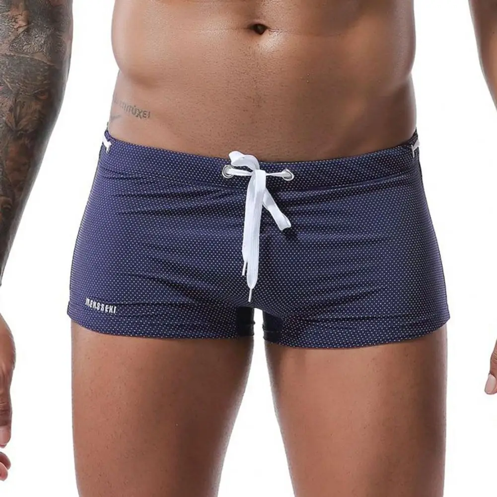 Men Swimming Trunks Comfortable Swim Shorts Men's Low-rise Solid Color Swim Shorts with Waist Tie Stretch Breathable for Sports swim trunks,swim shorts